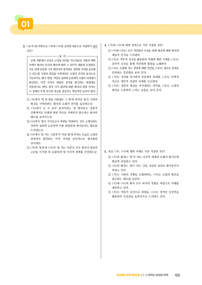 1-2 문학의 갈래와 맥락_꽃_기출 적중 문제01_preview_2
