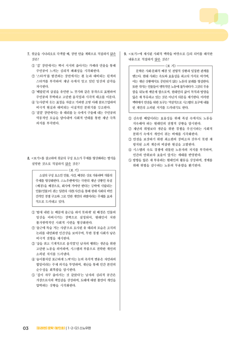 1-2 문학의 갈래와 맥락_스노우맨_기출 적중 문제02_preview_3