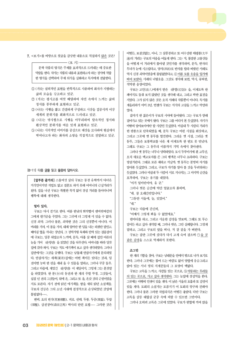 2-1 문학의 내용과 형식_실전 모의고사_preview_3