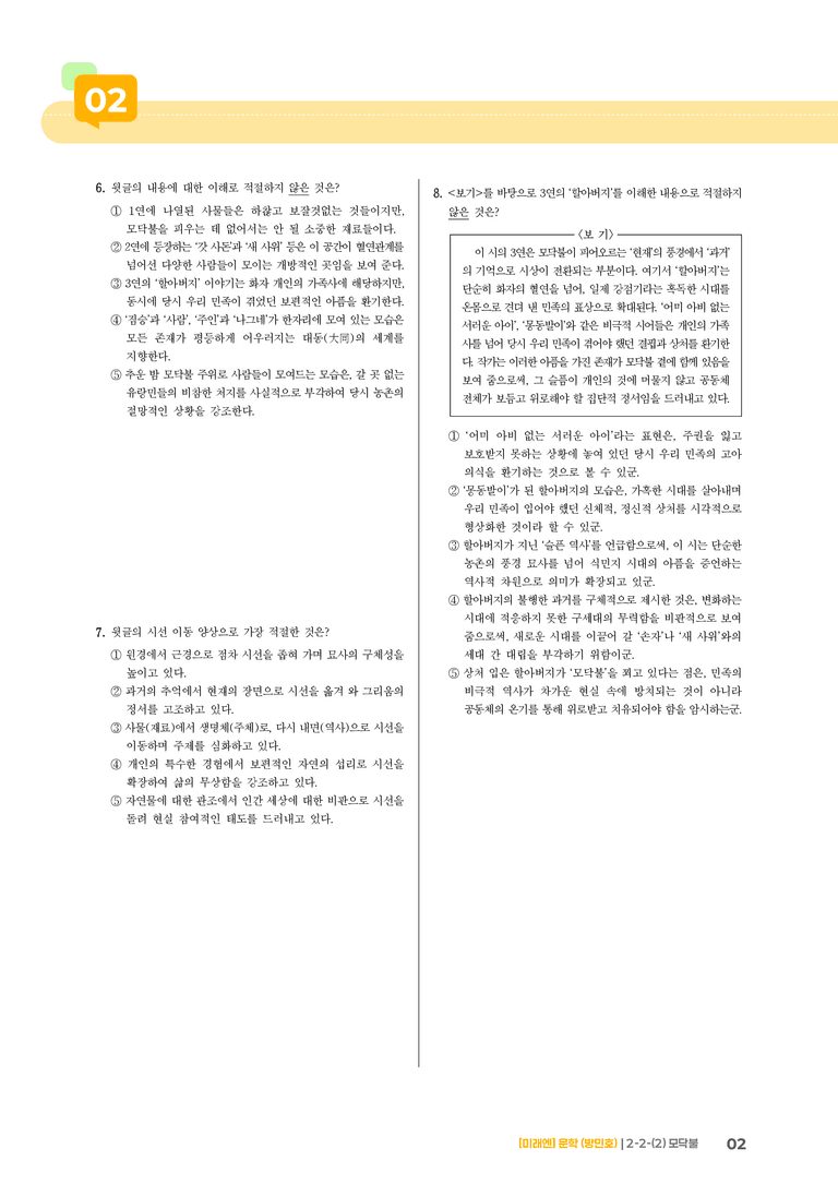 2-2 문학의 감상과 비평_모닥불_기출 적중 문제03_preview_2