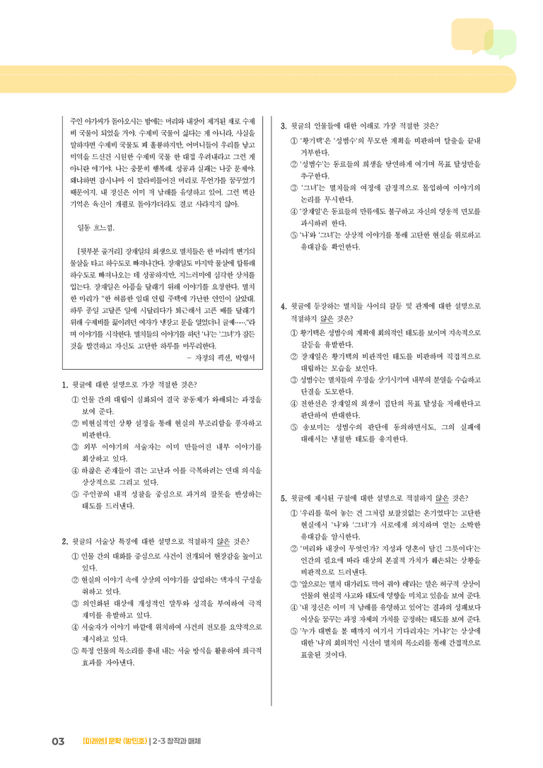 2-3 창작과 매체_자정의 픽션_기출 적중 문제01_preview_3