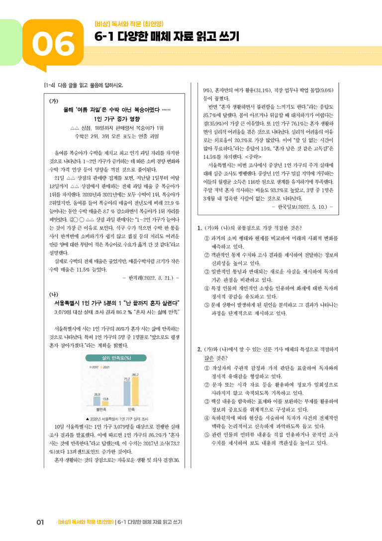 다양한 매체 자료 읽고 쓰기_실전 모의고사_preview_1