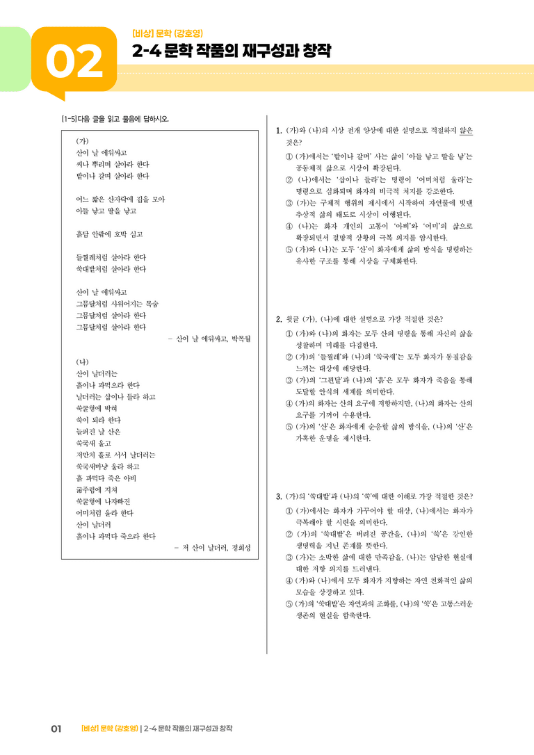 2-4 문학 작품의 재구성과 창작_실전 모의고사02_preview_1