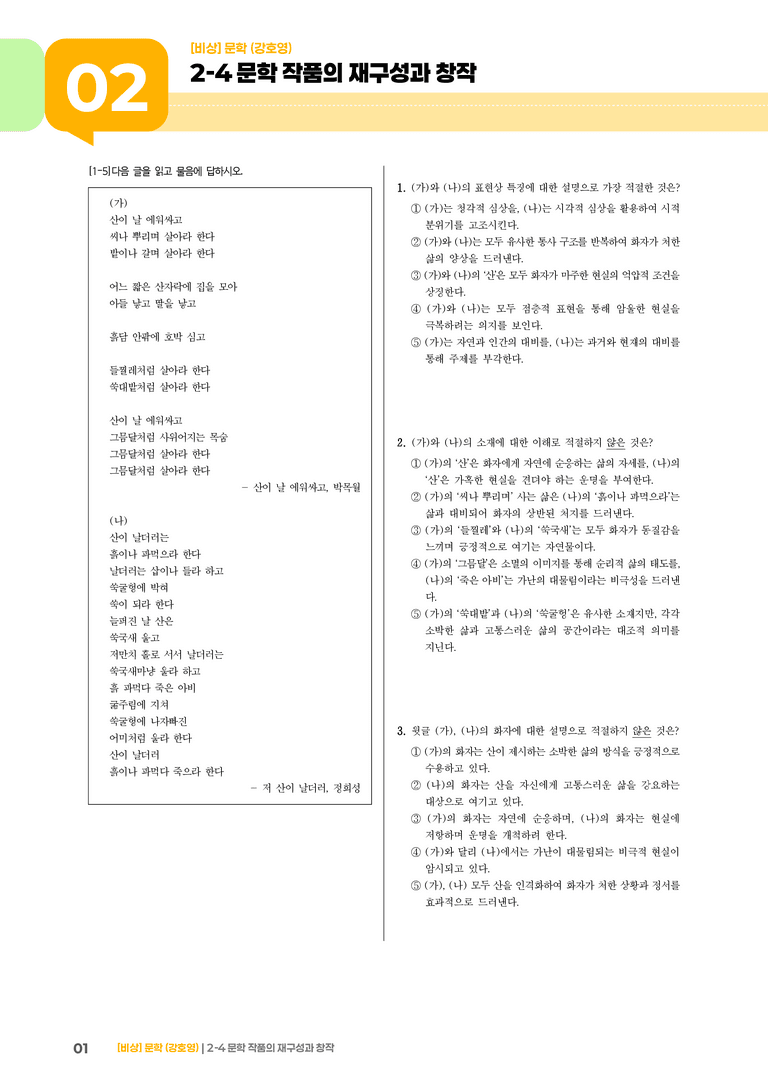 2-4 문학 작품의 재구성과 창작_실전 모의고사03_preview_1