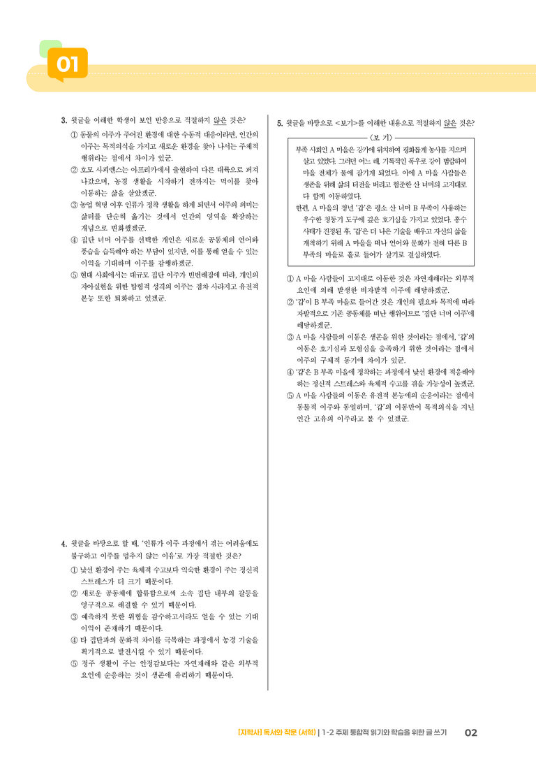 1-2 주제 통합적 읽기와 학습을 위한 글 쓰기_고난도 심화문제_preview_2