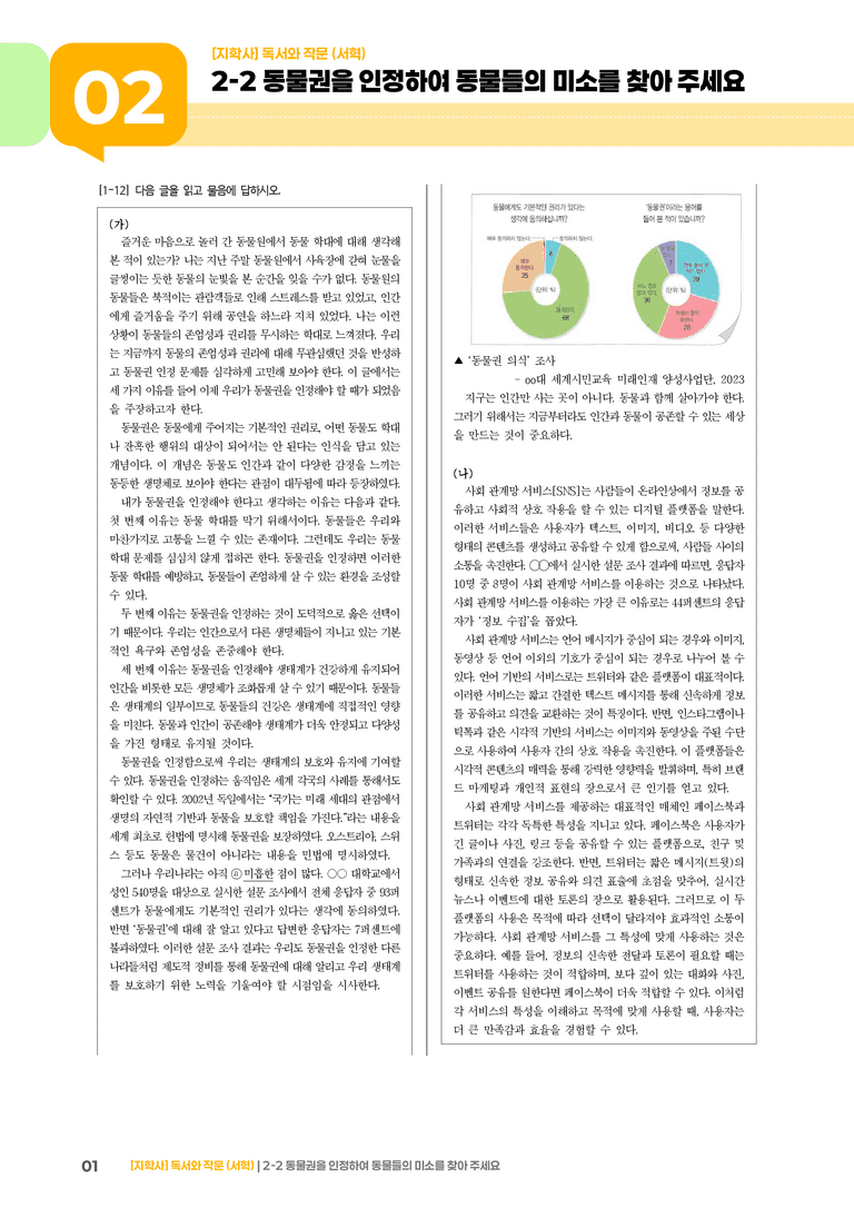 2-2 동물권을 인정하여 동물들의 미소를 찾아 주세요_기출 적중 문제02_preview_1