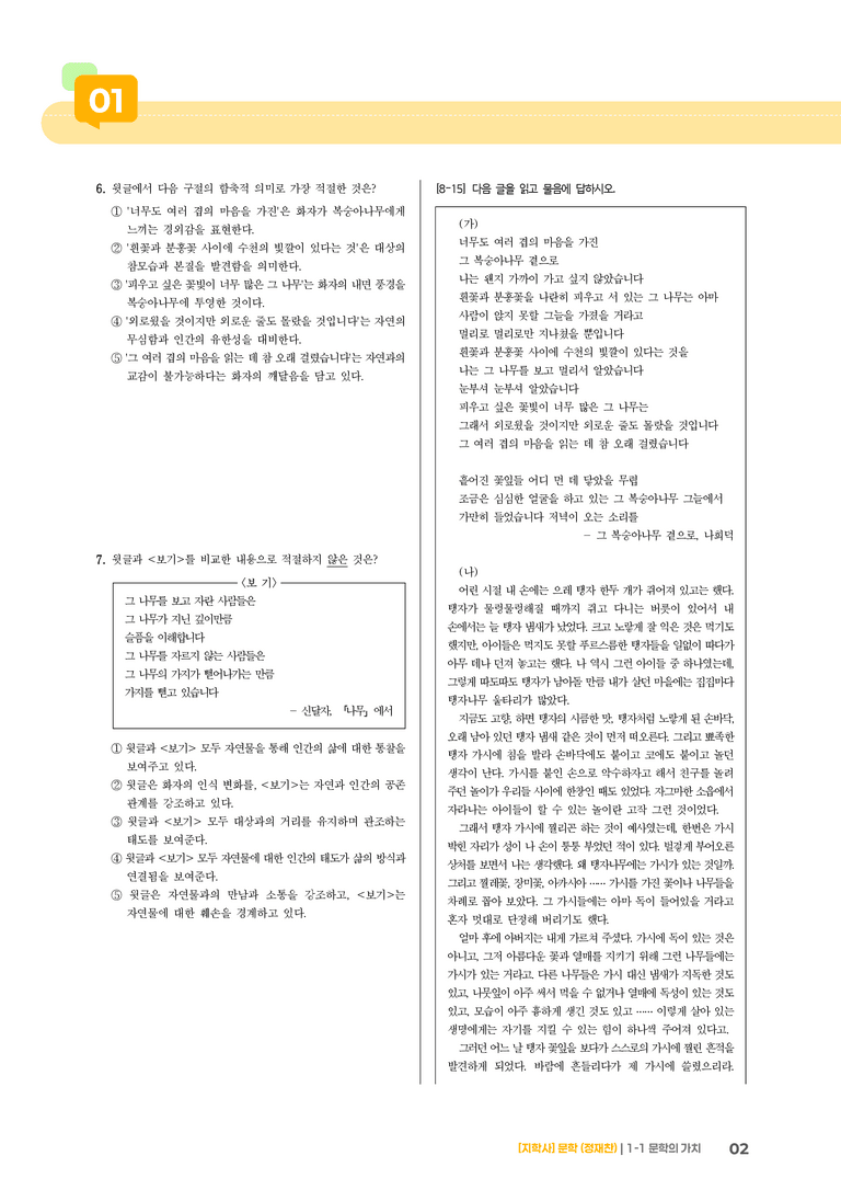 1-1 문학의 가치_그 복숭아나무 곁으로_기출 적중 문제03_preview_2