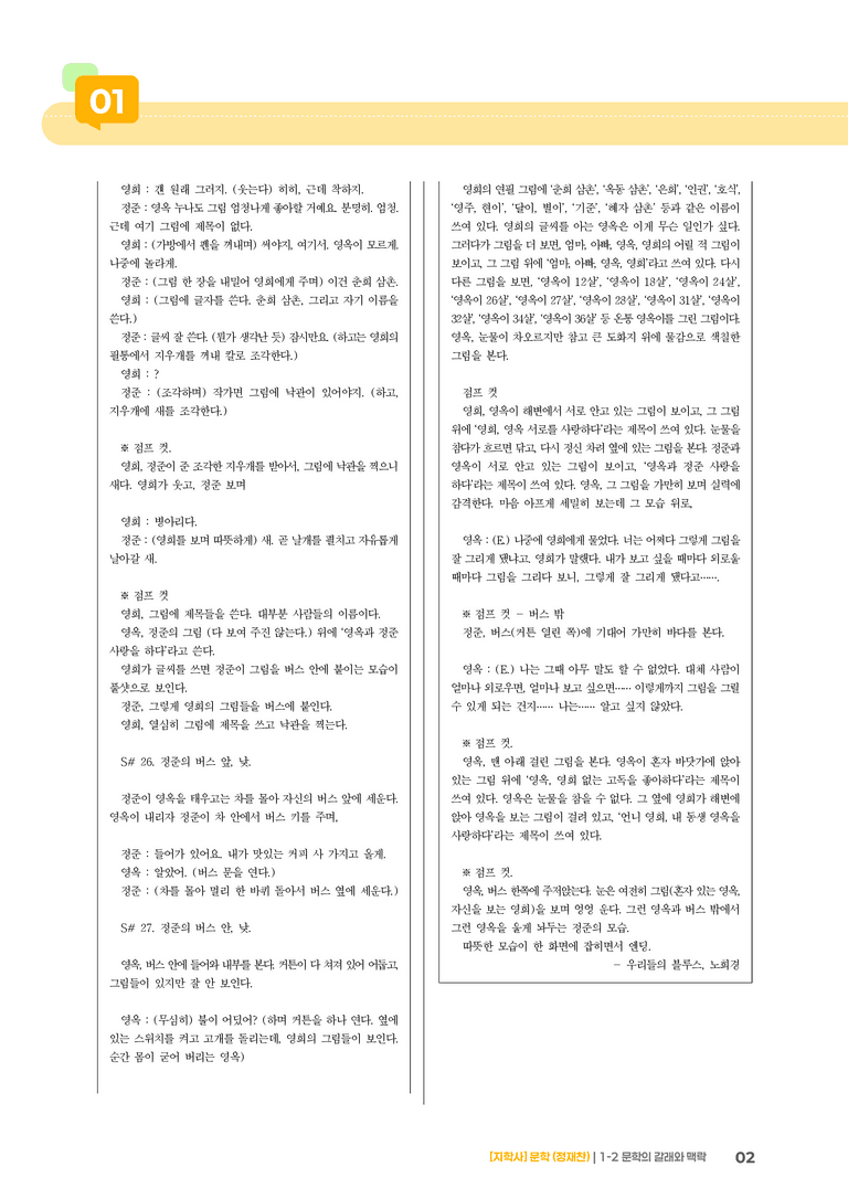 1-2 문학의 갈래와 맥락_우리들의 블루스_기출 적중 문제01_preview_2