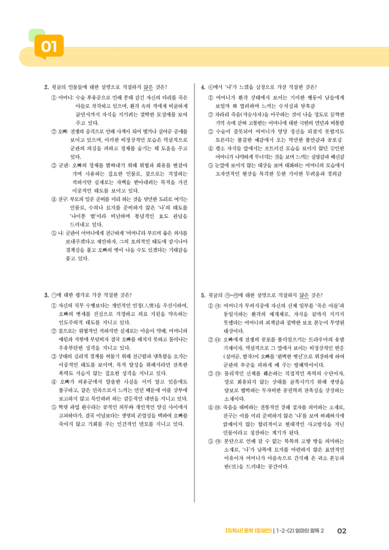 1-2 문학의 갈래와 맥락_엄마의 말뚝 2_기출 적중 문제02_preview_2