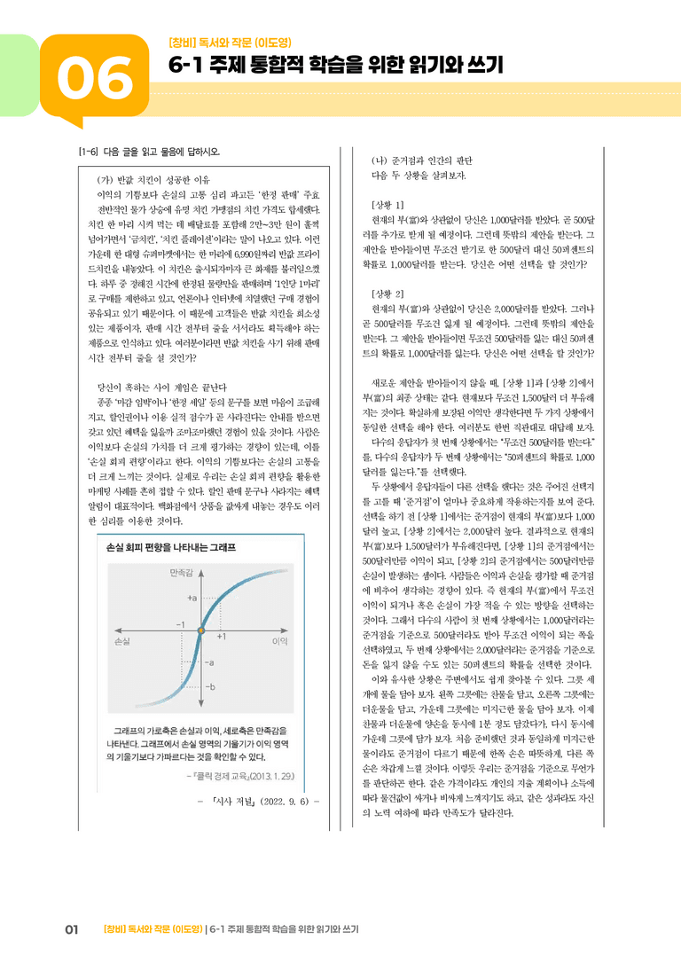 6-1 주제 통합적 학습을 위한 읽기와 쓰기_기출 적중 문제01_preview_1