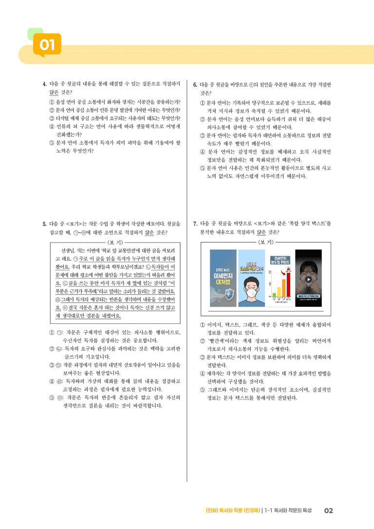 1-1 독서와 작문의 특성_기출 적중 문제03_preview_2