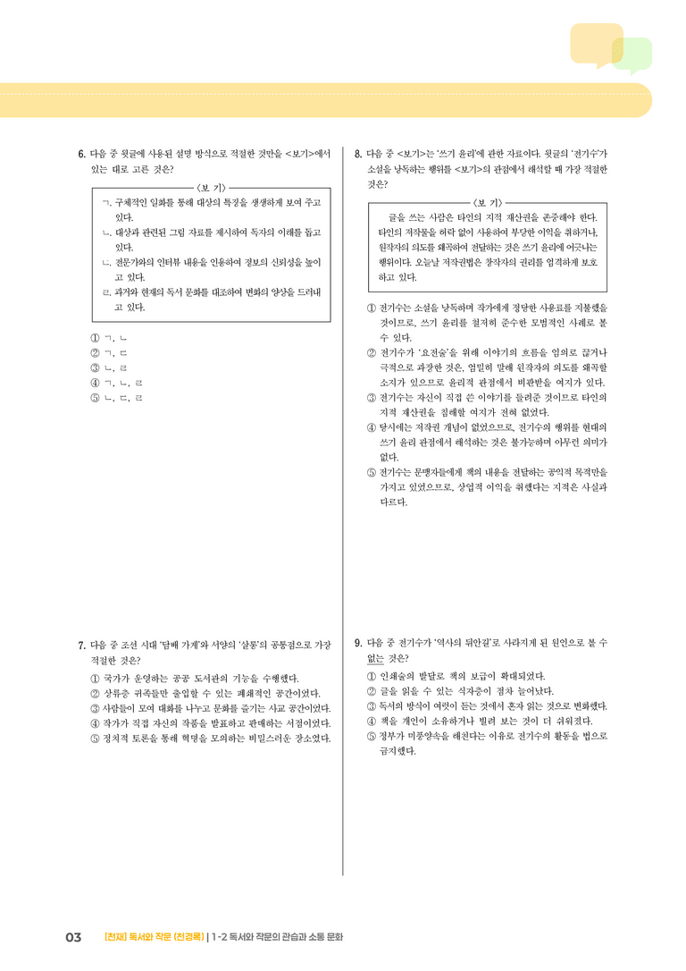 1-2 독서와 작문의 관습과 소통 문화_기출 적중 문제03_preview_3