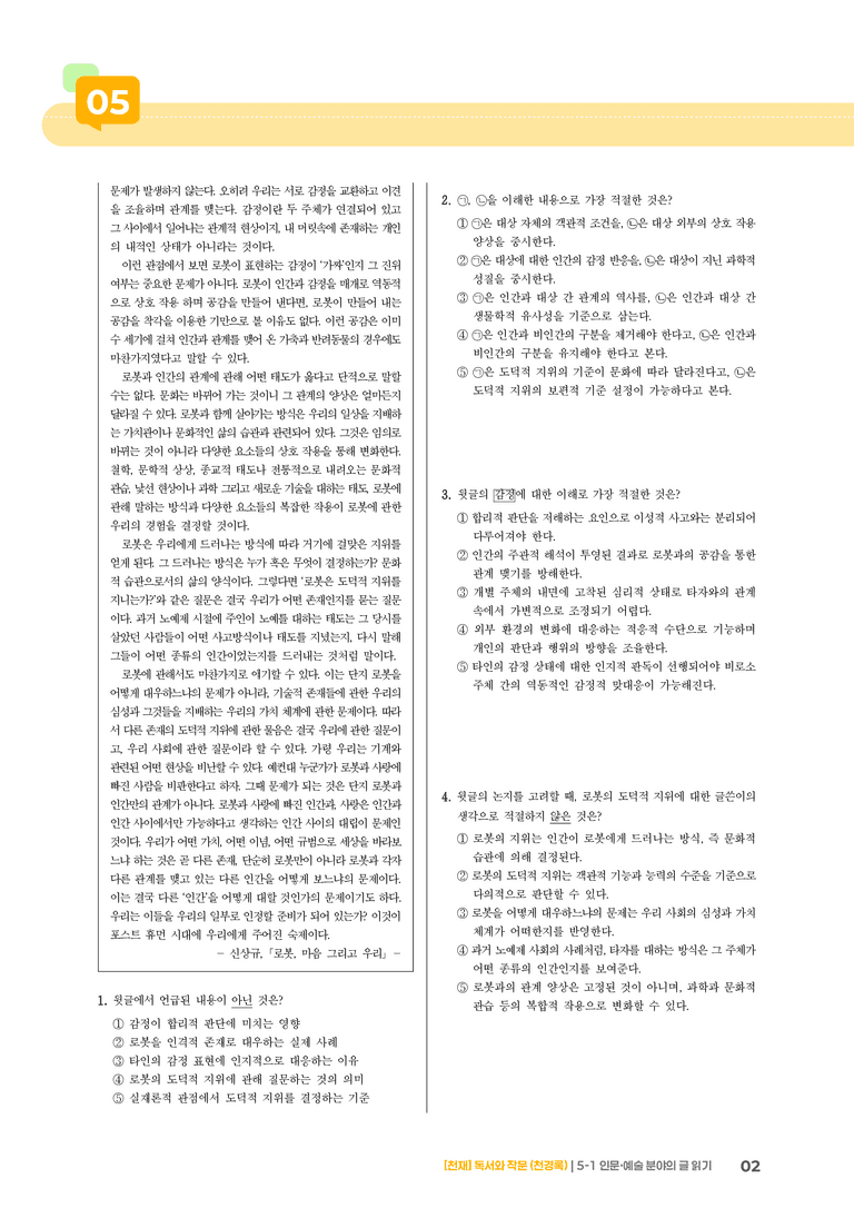 5-1 인문·예술 분야의 글 읽기_기출 적중 문제01_preview_2