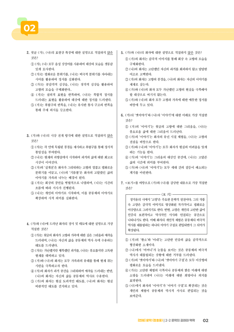 2-2 문학의 갈래와 맥락_향수_기출 적중 문제01_preview_2