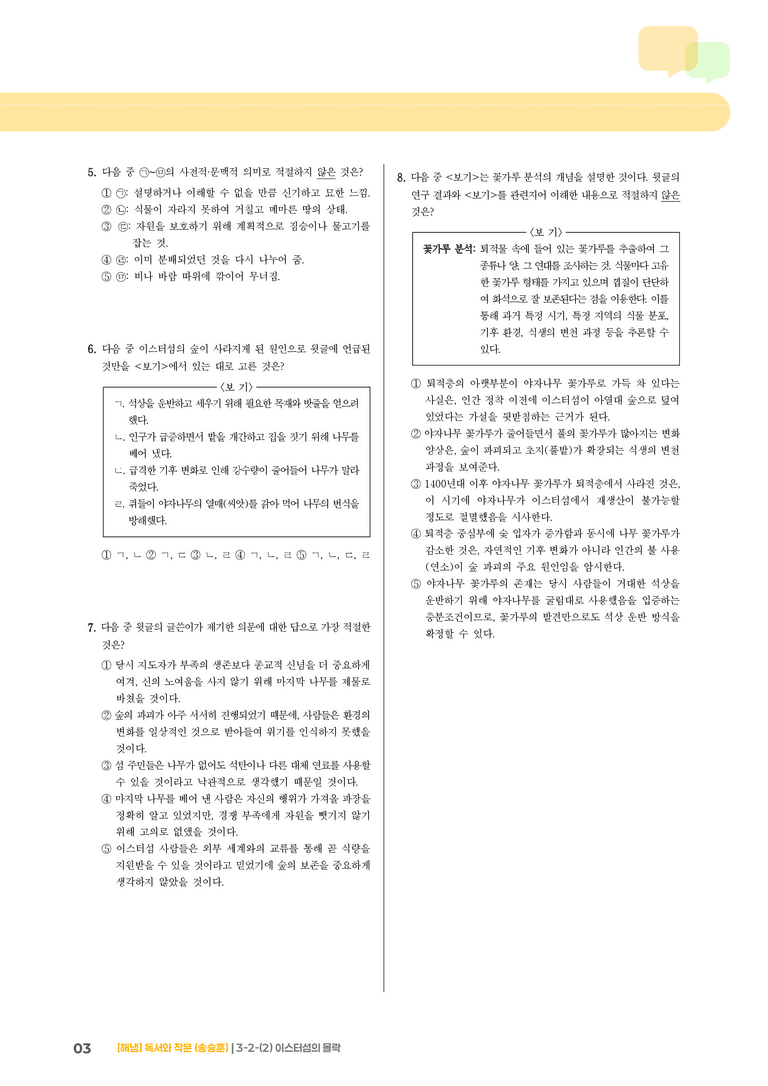 3-2 사회·문화 분야의 독서와 논증하는 글 쓰기_이스터섬의 몰락_기출 적중 문제01_preview_3
