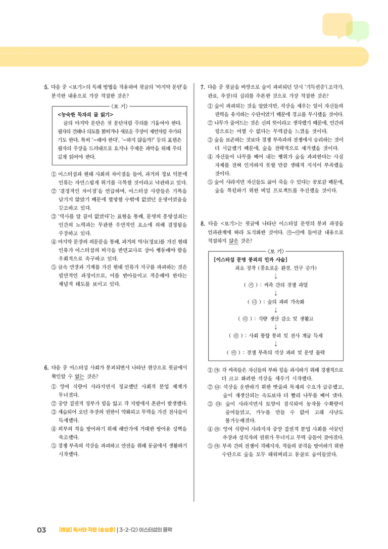 3-2 사회·문화 분야의 독서와 논증하는 글 쓰기_이스터섬의 몰락_기출 적중 문제02_preview_3