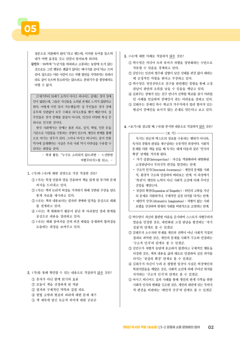 5-2 공동체 소통 문화에의 참여_실전 모의고사_preview_2