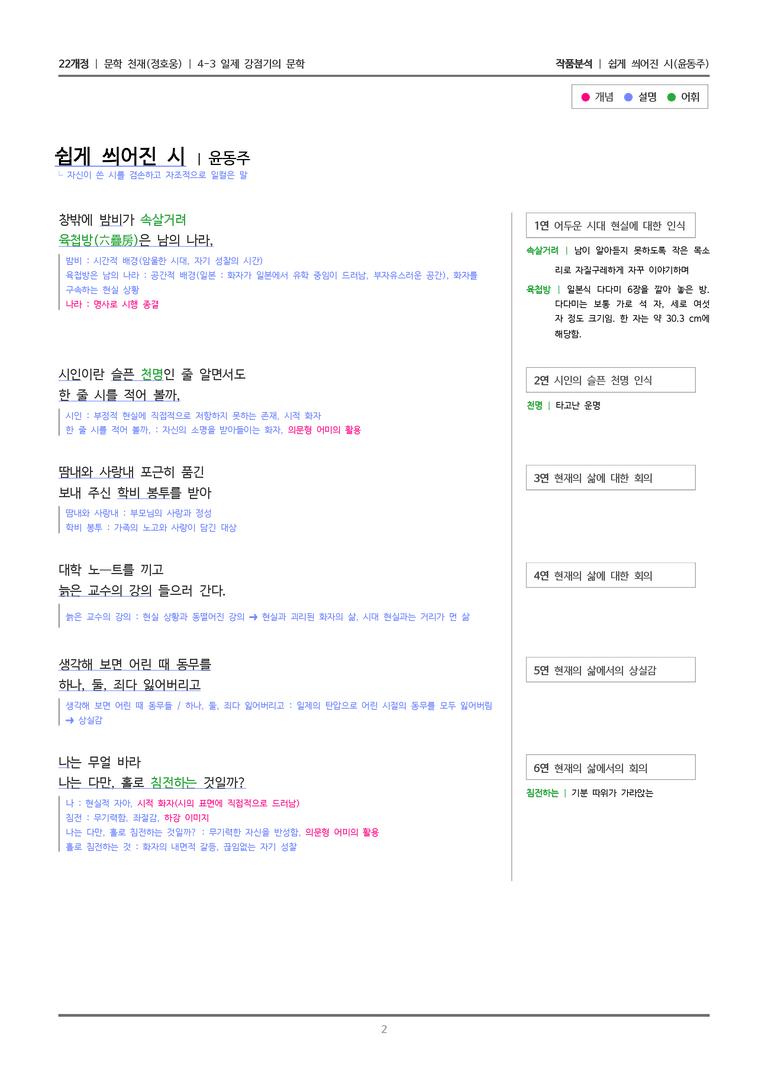 4-3 조선 시대의 문학_쉽게 씌어진 시_작품분석_preview_2