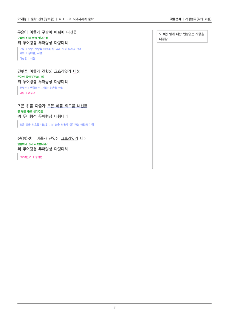 4-1 고려 시대까지의 문학_서경별곡_작품분석_preview_3