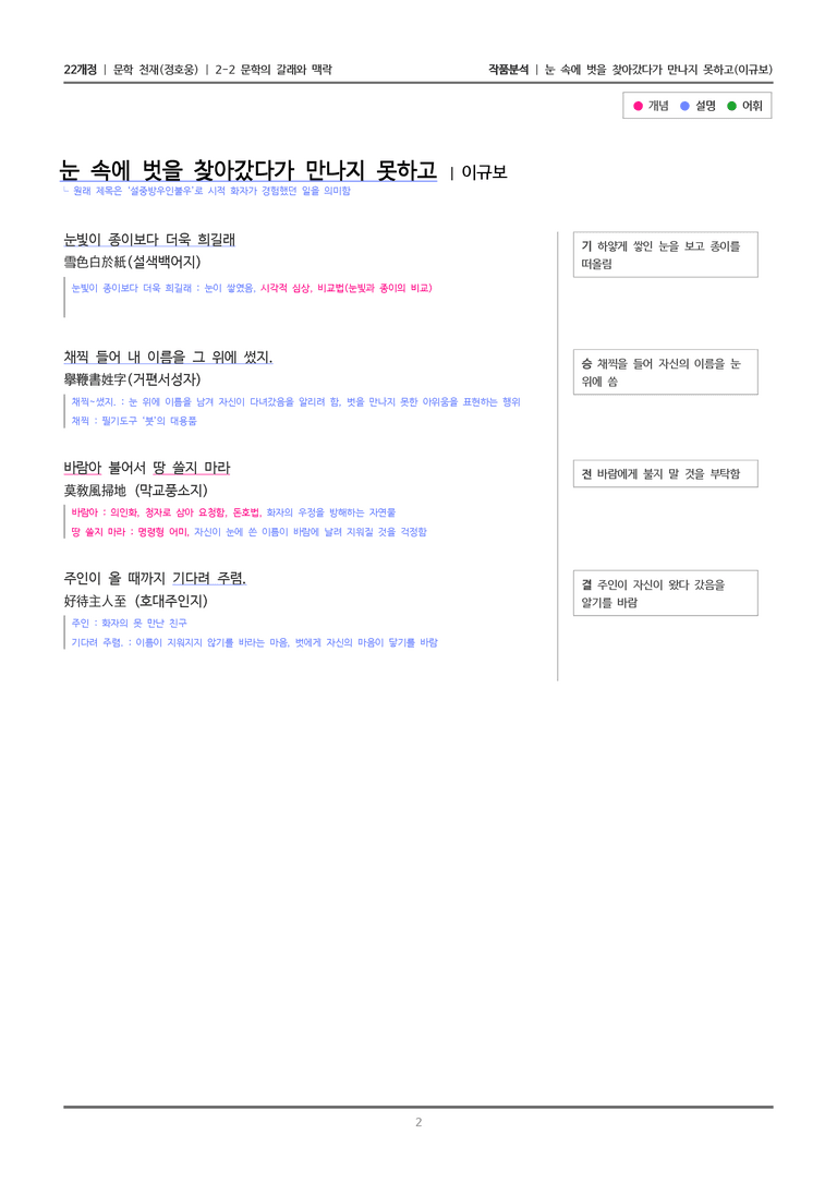 3-1 한국 문학의 범위_눈 속에 벗을 찾아갔다가 만나지 못하고_작품분석_preview_2