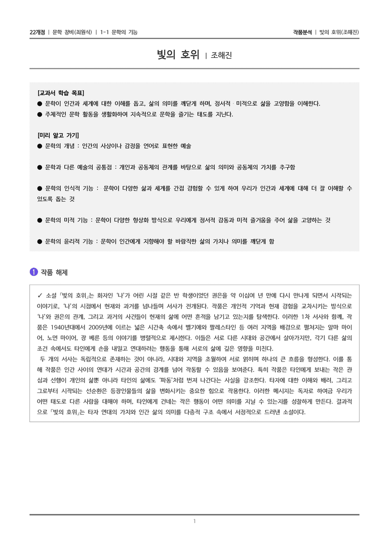 1-1 문학의 기능_빛의 호위_작품분석_preview_1