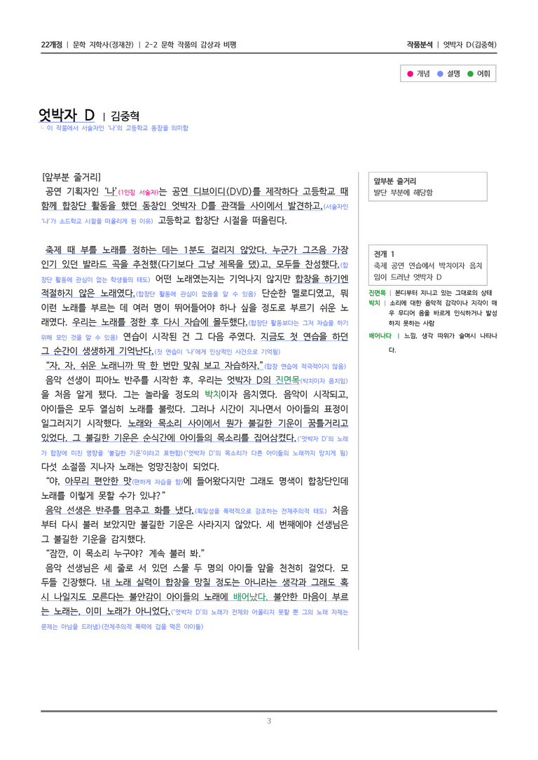 2-2 문학 작품의 감상과 비평_엇박자 D_작품분석_preview_3