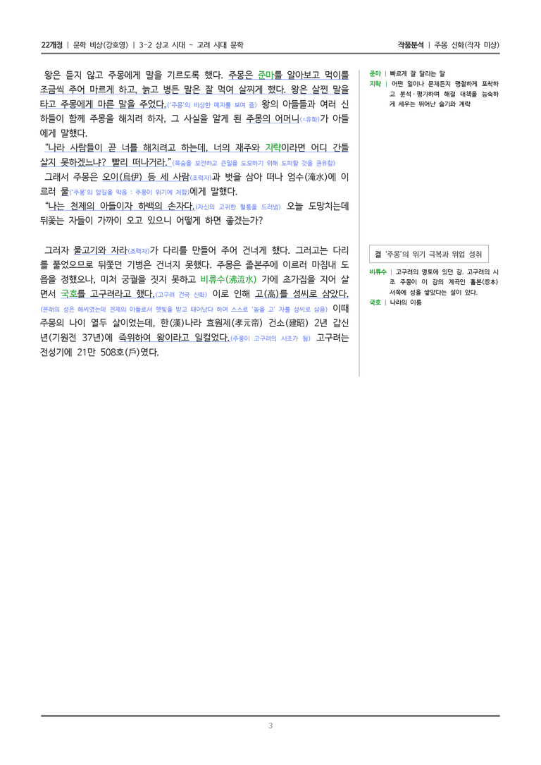 3-2 상고 시대~고려 시대 문학_주몽 신화_작품분석_preview_3