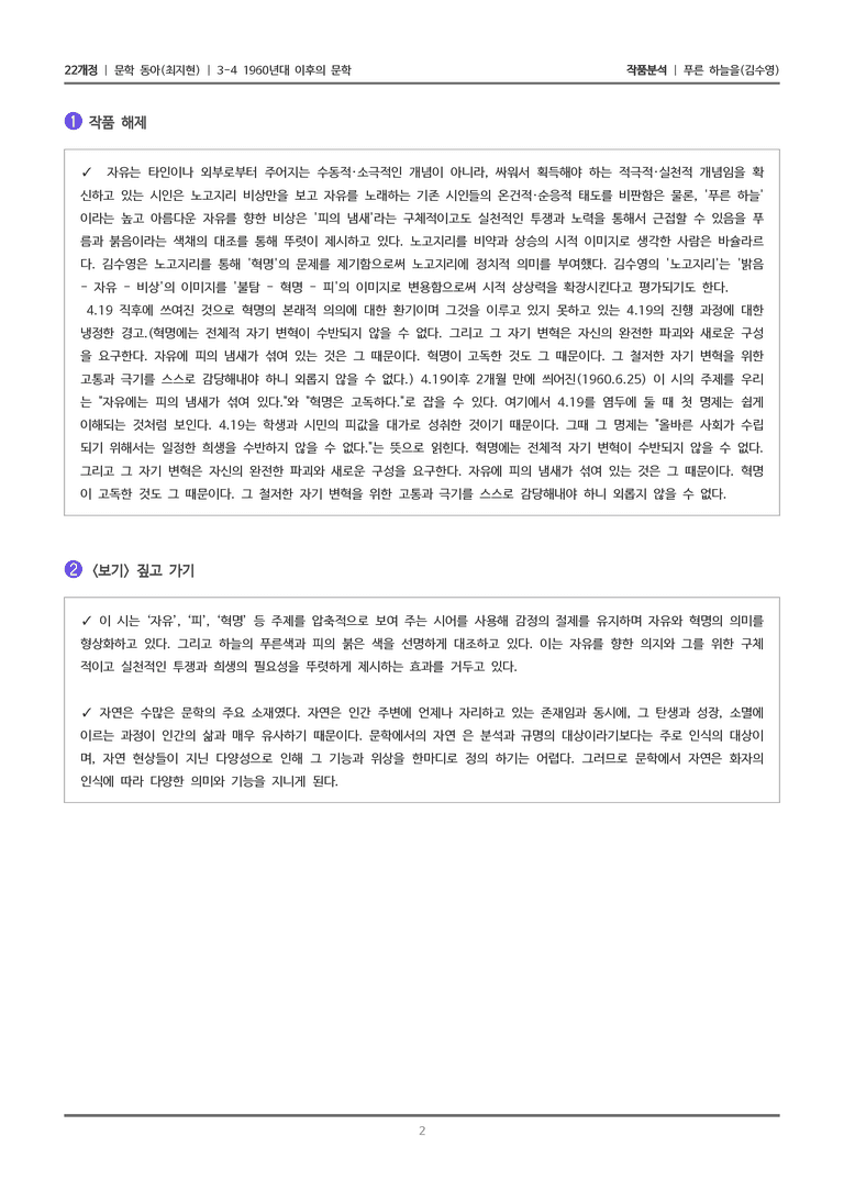 [분석] 1960년대 이후의 문학_푸른 하늘을_작품분석_preview_2