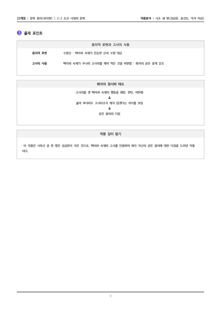 조선 시대의 문학_시조 세 편_작품분석_preview_3