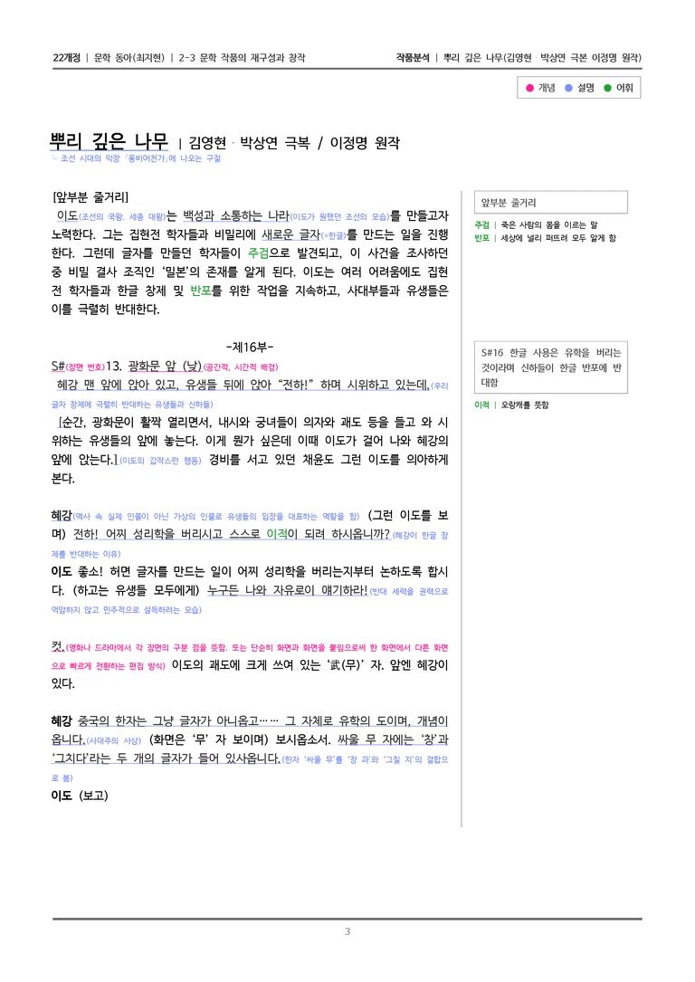 문학 작품의 재구성과 창작_뿌리 깊은 나무_작품분석_preview_3