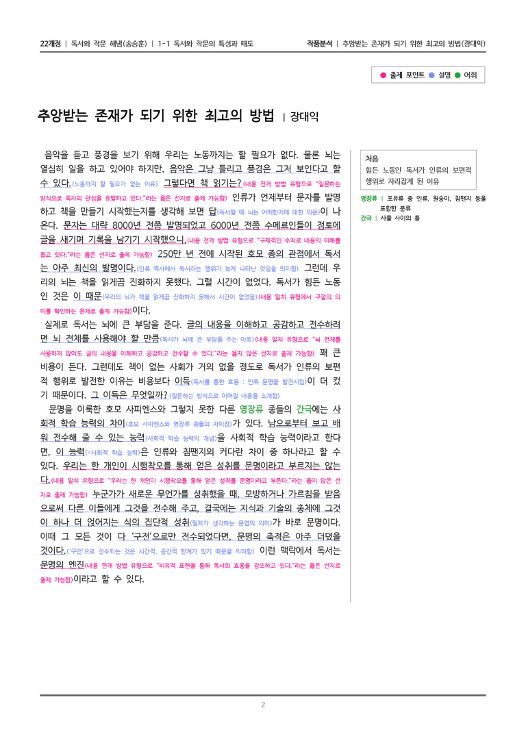 1-1 독서와 작문의 특성과 태도_추앙받는 존재가 되기 위한 최고의 방법_작품분석_preview_2