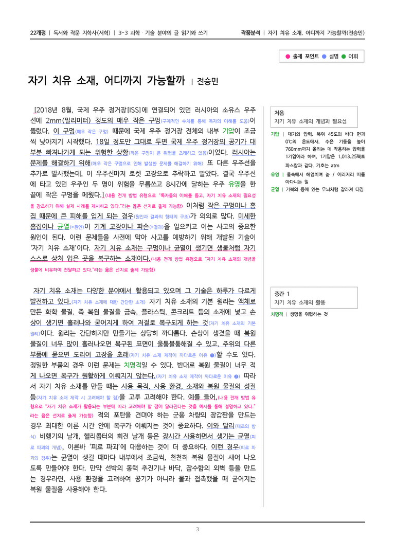 3-3 과학·기술 분야의 글 읽기와 쓰기_자기 치유 소재, 어디까지 가능할까_작품분석_preview_3
