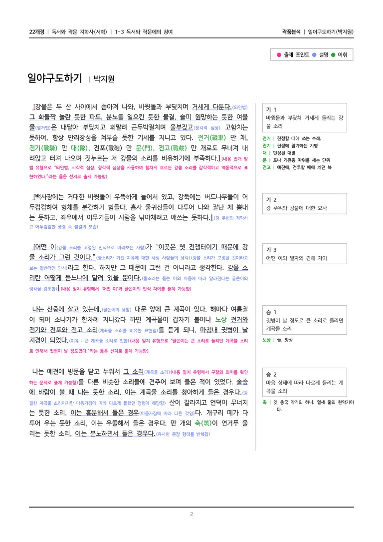 1-3 독서와 작문에의 참여_일야구도하기_작품분석_preview_2
