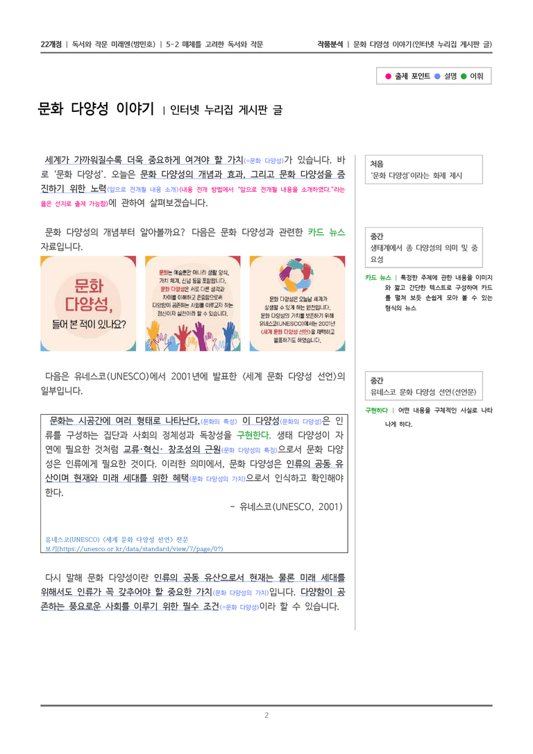 매체를 고려한 독서와 작문_문화 다양성 이야기_작품분석_preview_2