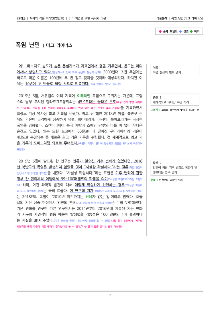 5-1 학습을 위한 독서와 작문_폭염 난민_작품분석_preview_2