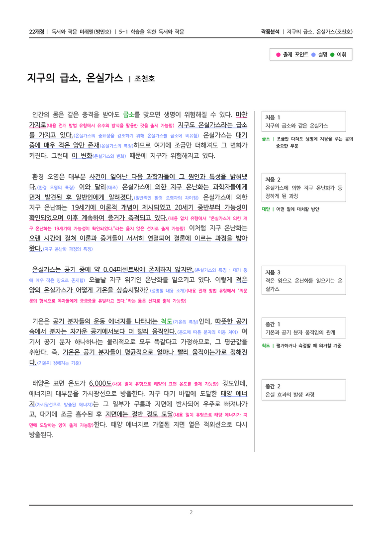 5-1 학습을 위한 독서와 작문_기구의 급소, 온실가스_작품분석_preview_2