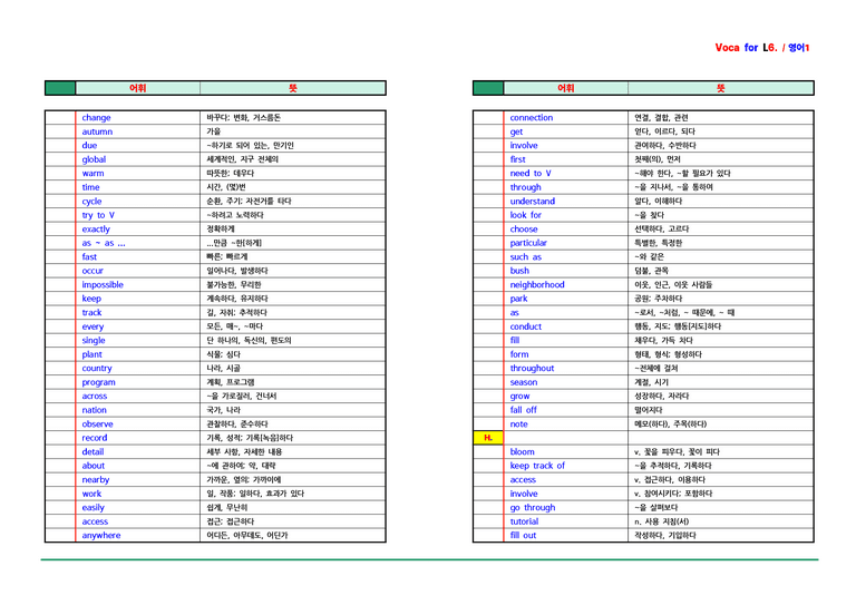 영어1 동아(박용예) - 6과 어휘 by ACE_preview_2
