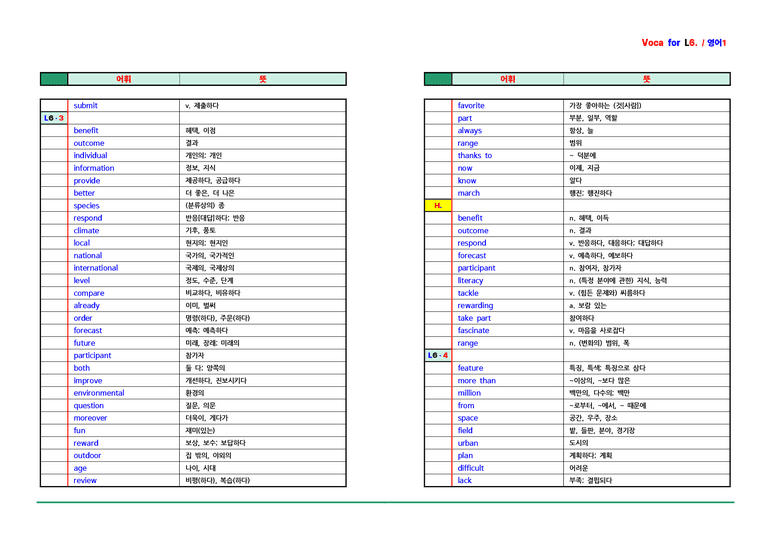 영어1 동아(박용예) - 6과 어휘 by ACE_preview_3