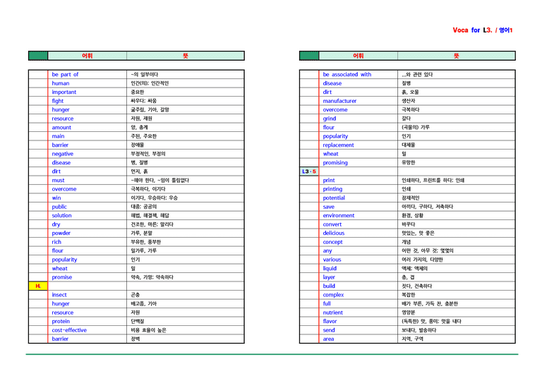 영어1 천재(강상구) - 3과 어휘 by ACE_preview_3