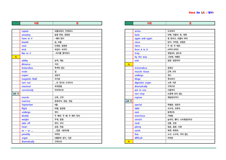 영어1 천재(강상구) - 4과 어휘 by ACE_preview_2