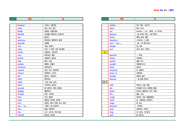 영어1 천재(강상구) - 5과 어휘 by ACE_preview_3