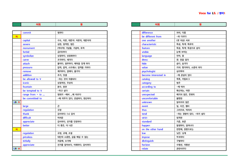 영어1 천재(조수경) - 5과 어휘 by ACE_preview_3