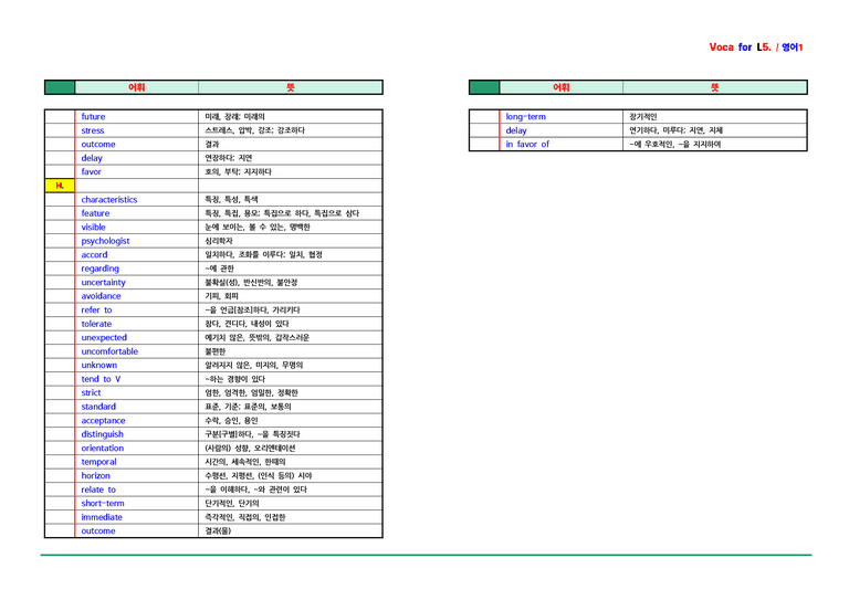 영어1 천재(조수경) - 5과 어휘 by ACE_preview_4