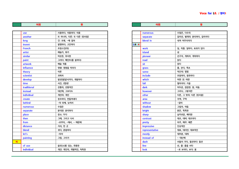영어1 천재(조수경) - 6과 어휘 by ACE_preview_2