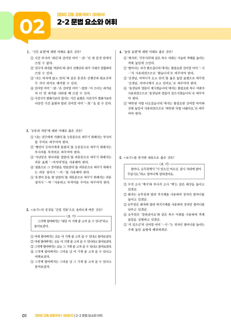 2-2 문법 요소와 어휘_기출 적중 문제01_preview_1