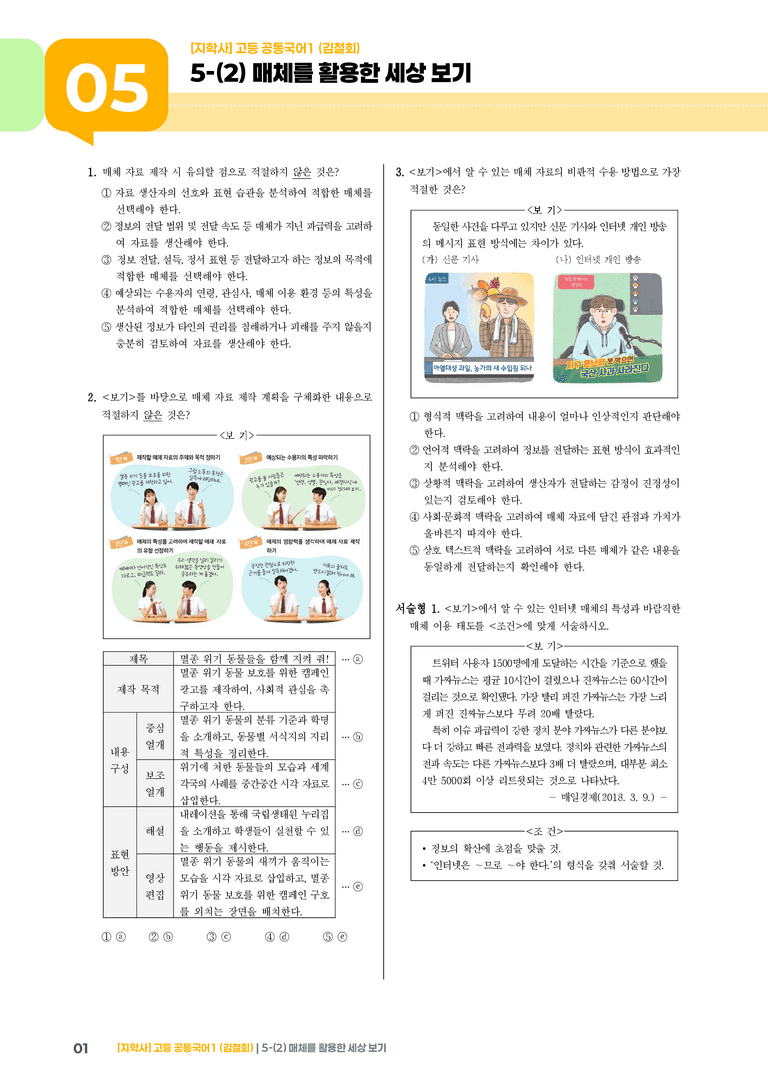 5-2 매체를 활용한 세상보기_기출 적중 문제_preview_1