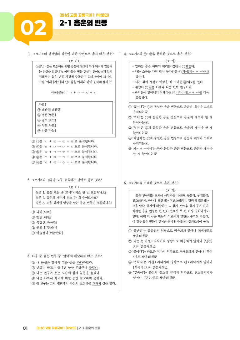 2-1 음운의 변동_기출 적중 문제02_preview_1