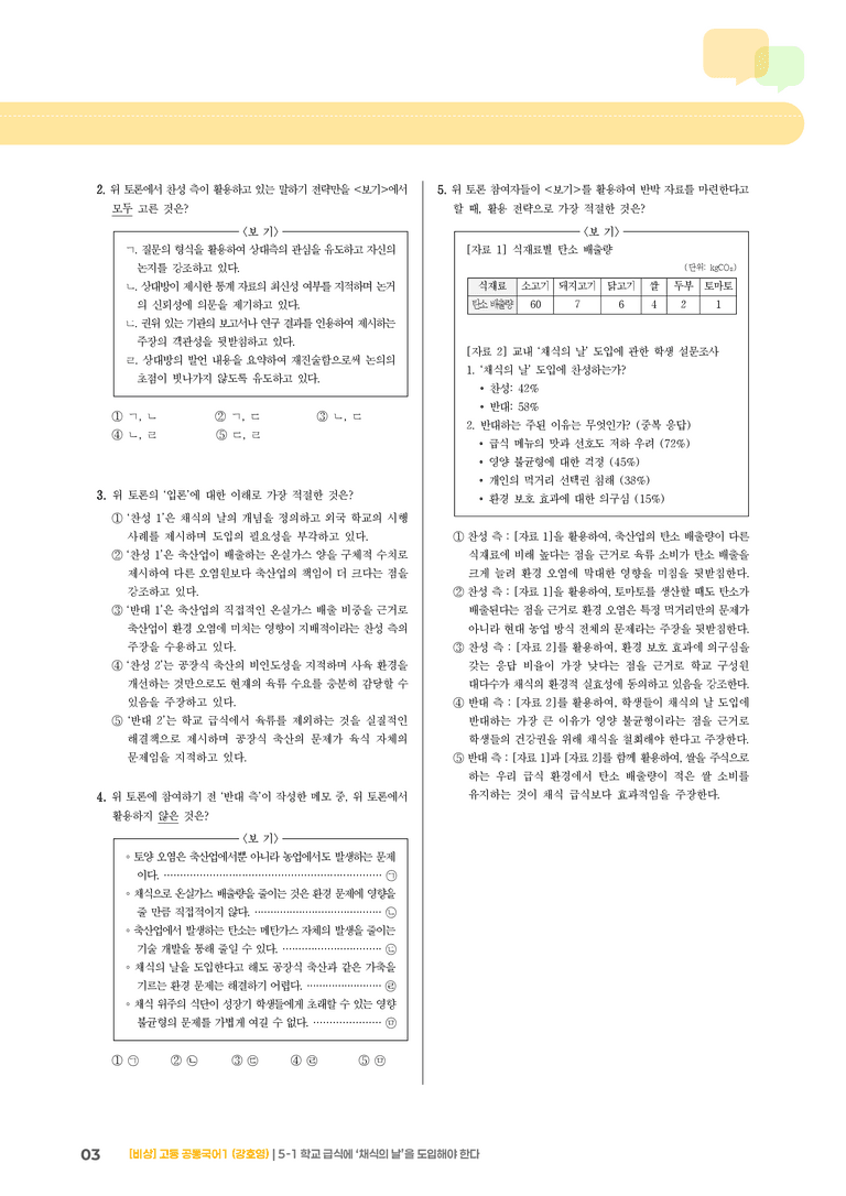 5-1 학교 급식에 ‘채식의 날’을 도입해야 한다_기출 적중 문제_preview_3