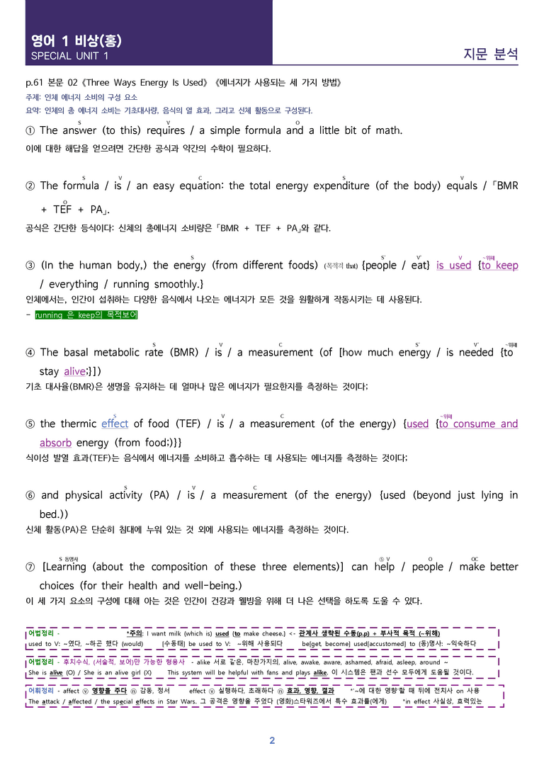 [핵심! 적중 예상] 고등 영어 Ⅰ 비상(홍) SL1 분석 LookandLearn_preview_2