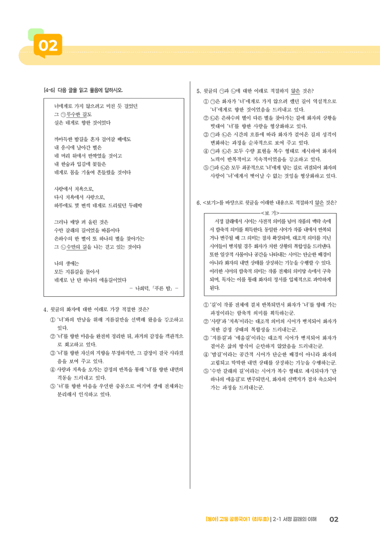 2-1 서정 갈래의이해_기출 적중 문제01_preview_2